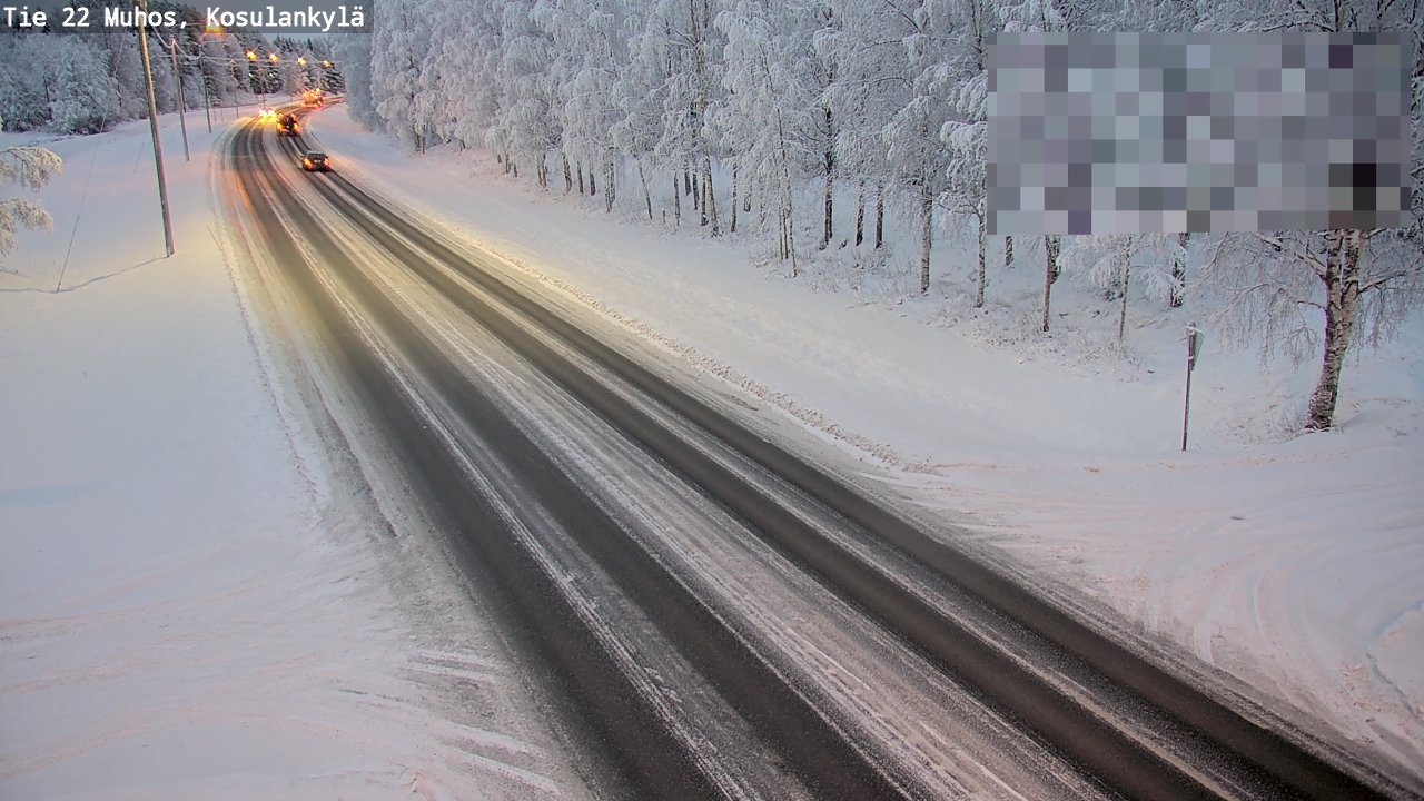 Weather Camera Image Väg 22 Muhos, Kosulankylä, Muhos, Pohjois-Pohjanmaa