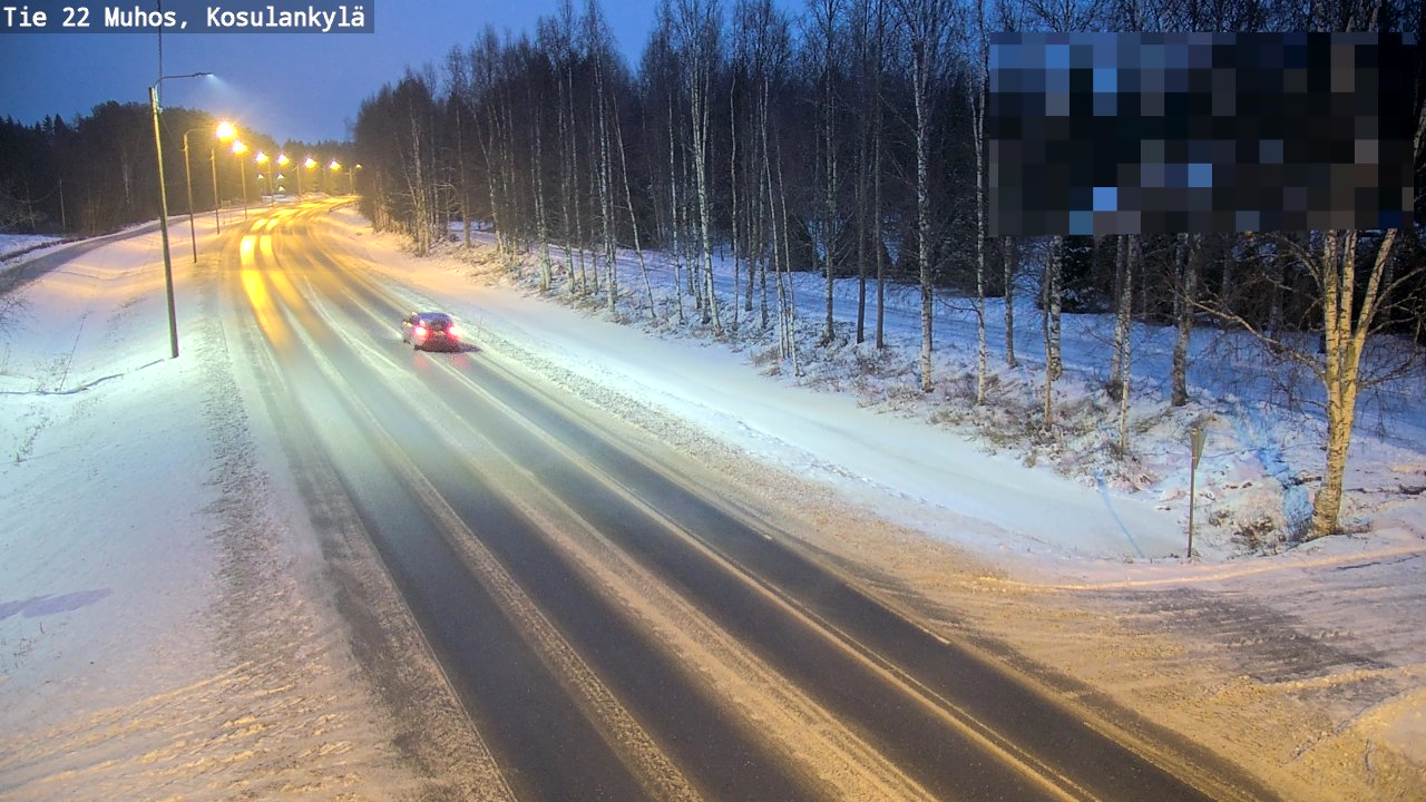 Weather Camera Image Väg 22 Muhos, Kosulankylä, Muhos, Pohjois-Pohjanmaa
