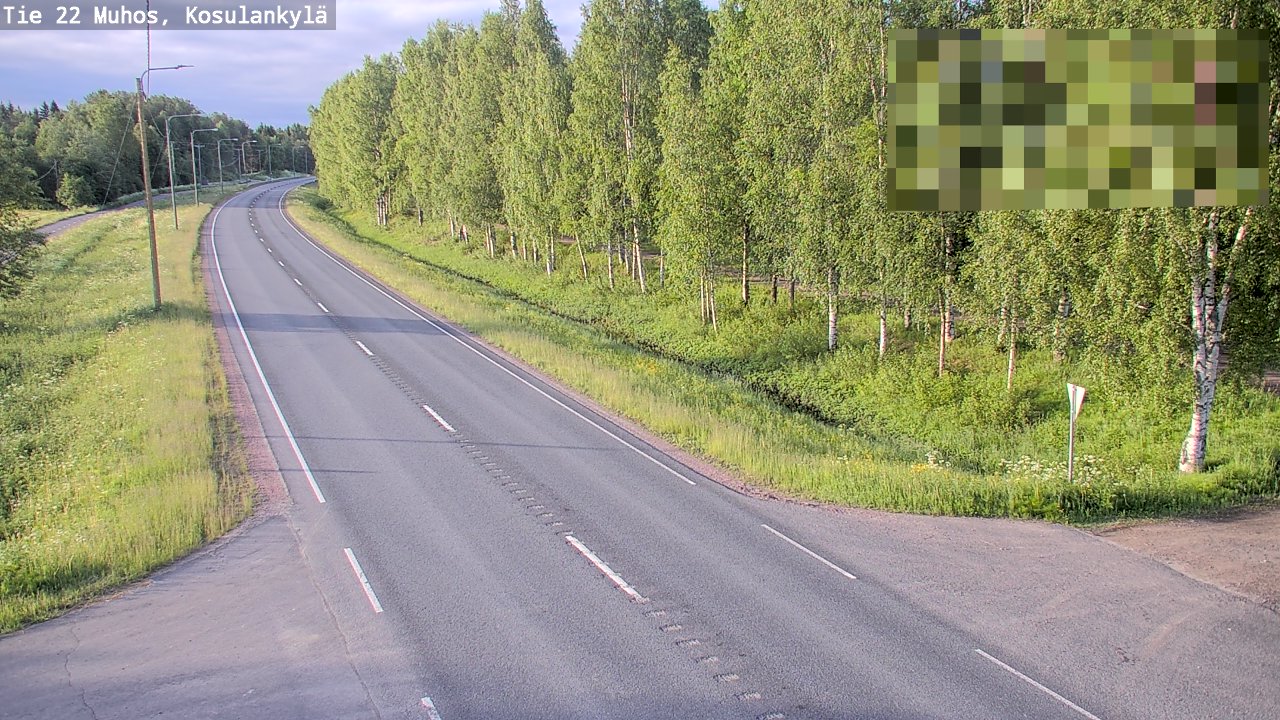 Weather Camera Image Road 22 Muhos, Kosulankylä, Muhos, Pohjois-Pohjanmaa