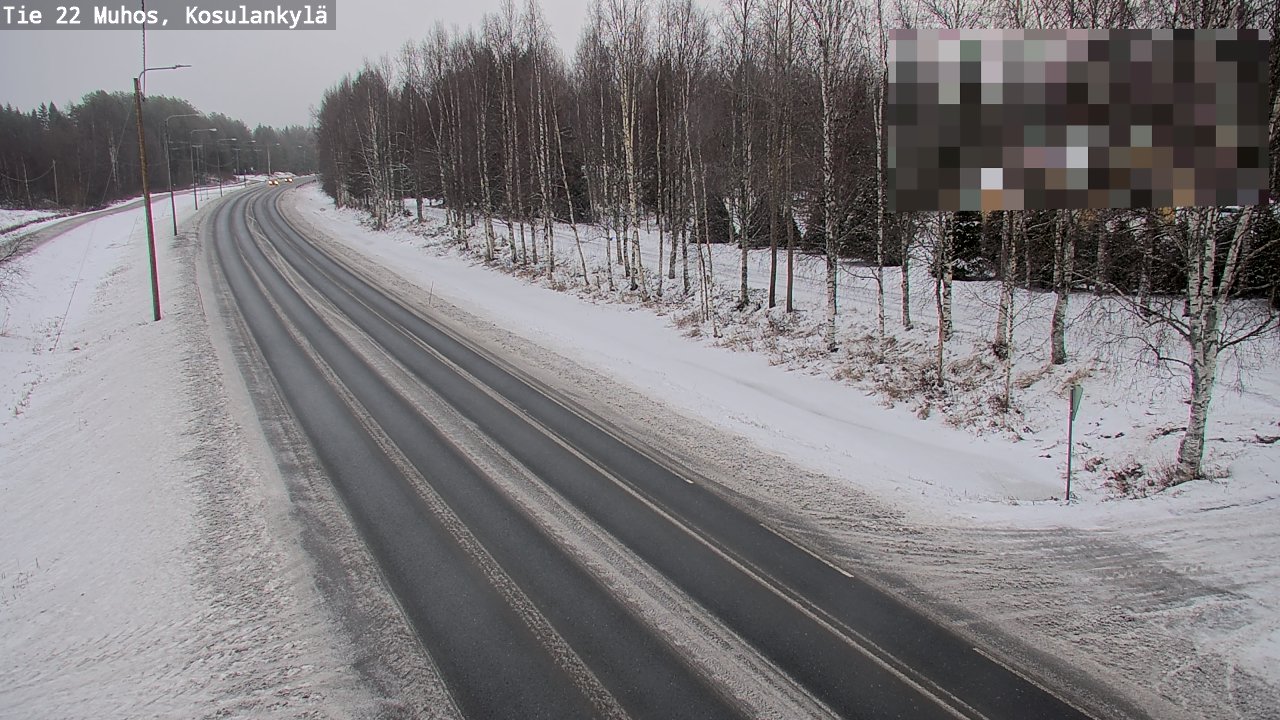 Weather Camera Image Väg 22 Muhos, Kosulankylä, Muhos, Pohjois-Pohjanmaa