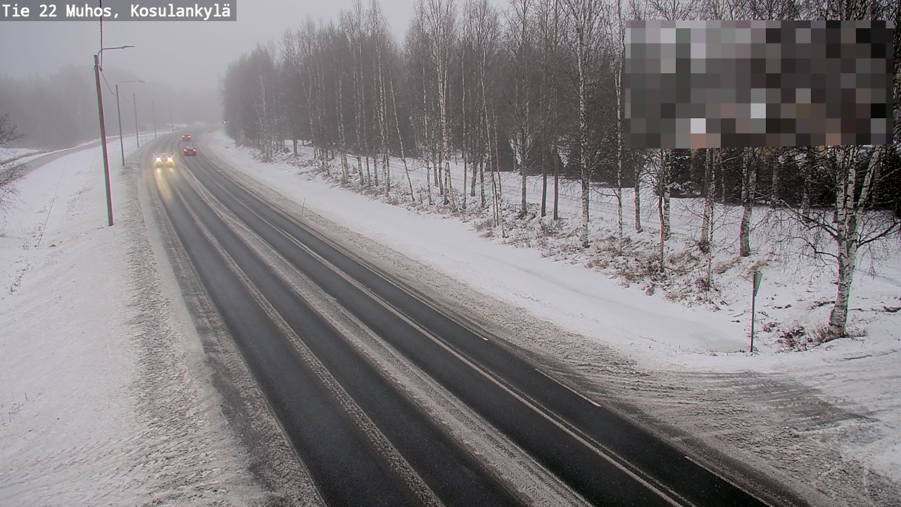 Weather Camera Image Väg 22 Muhos, Kosulankylä, Muhos, Pohjois-Pohjanmaa