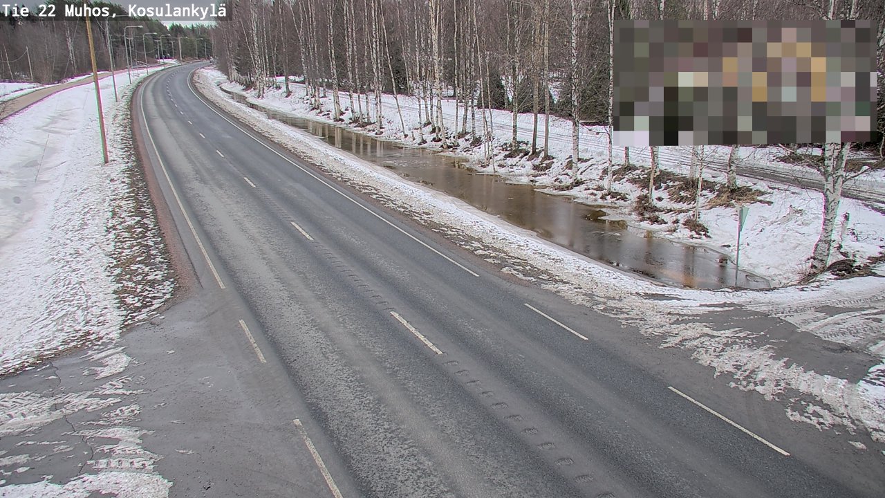 Weather Camera Image Väg 22 Muhos, Kosulankylä, Muhos, Pohjois-Pohjanmaa