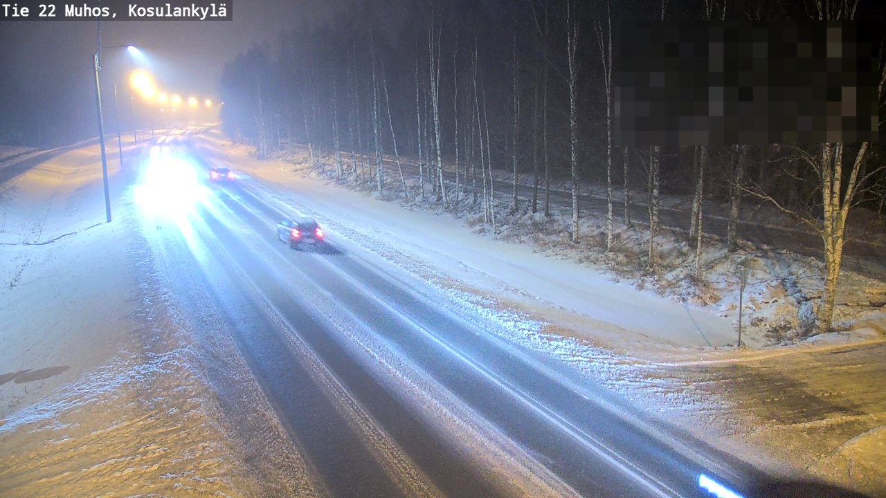 Weather Camera Image Väg 22 Muhos, Kosulankylä, Muhos, Pohjois-Pohjanmaa