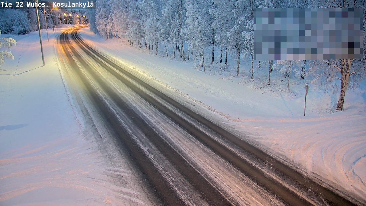 Weather Camera Image Väg 22 Muhos, Kosulankylä, Muhos, Pohjois-Pohjanmaa
