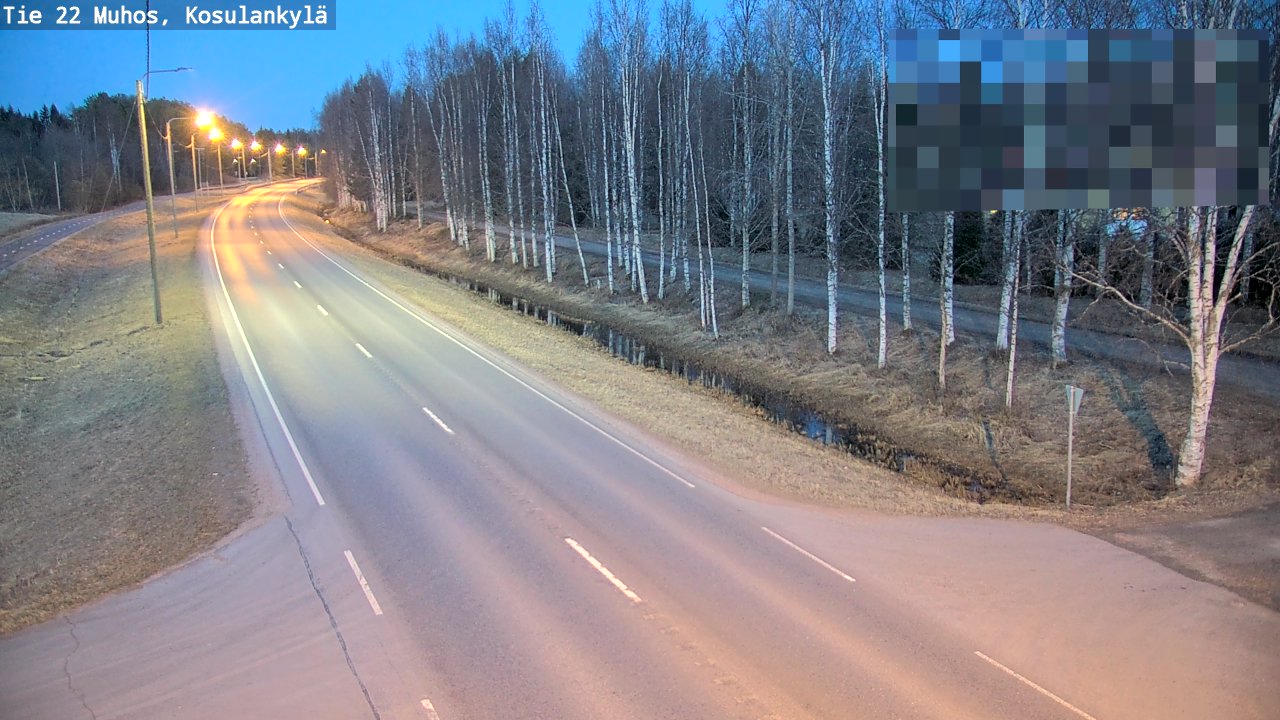 Weather Camera Image Väg 22 Muhos, Kosulankylä, Muhos, Pohjois-Pohjanmaa