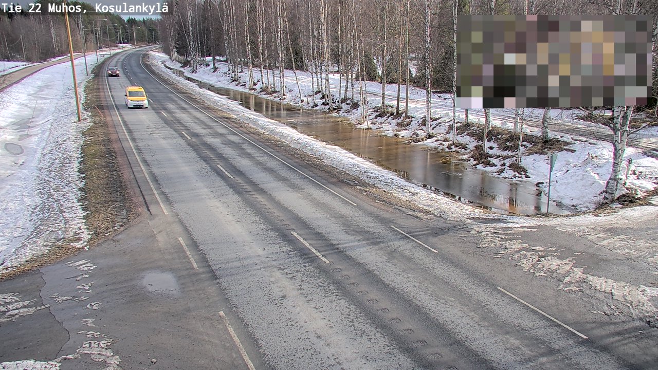 Weather Camera Image Väg 22 Muhos, Kosulankylä, Muhos, Pohjois-Pohjanmaa