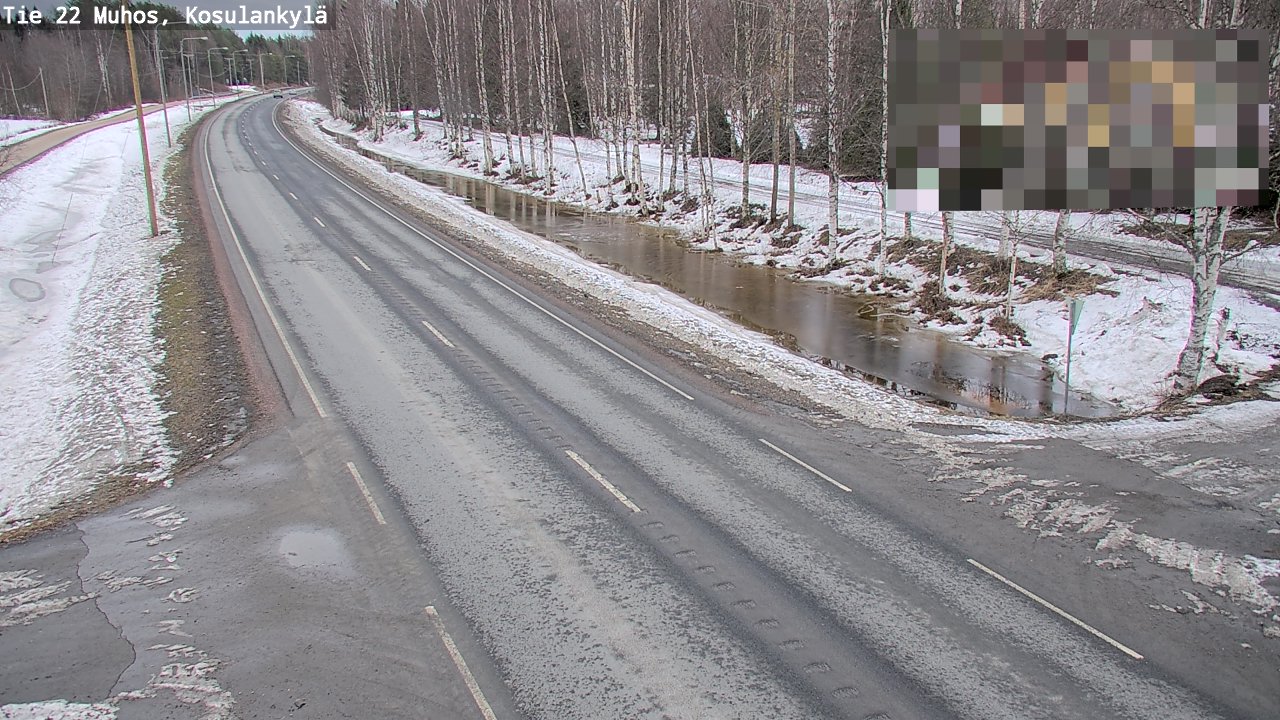 Weather Camera Image Väg 22 Muhos, Kosulankylä, Muhos, Pohjois-Pohjanmaa