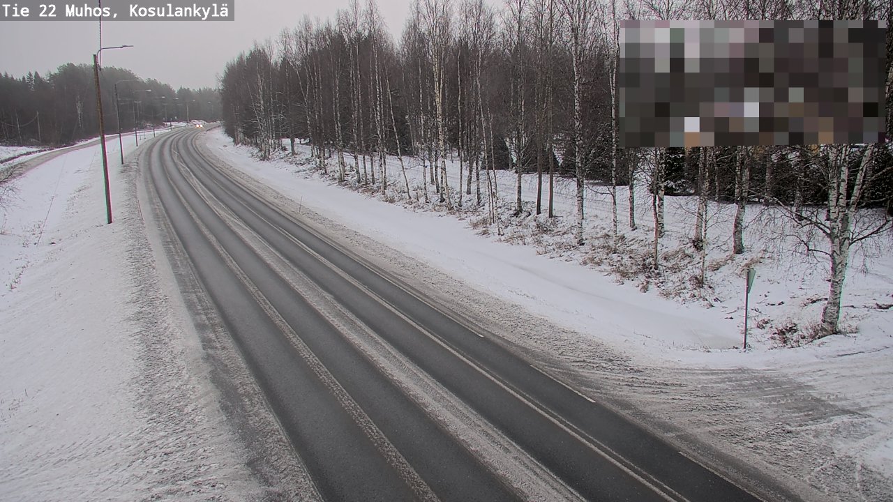 Weather Camera Image Väg 22 Muhos, Kosulankylä, Muhos, Pohjois-Pohjanmaa