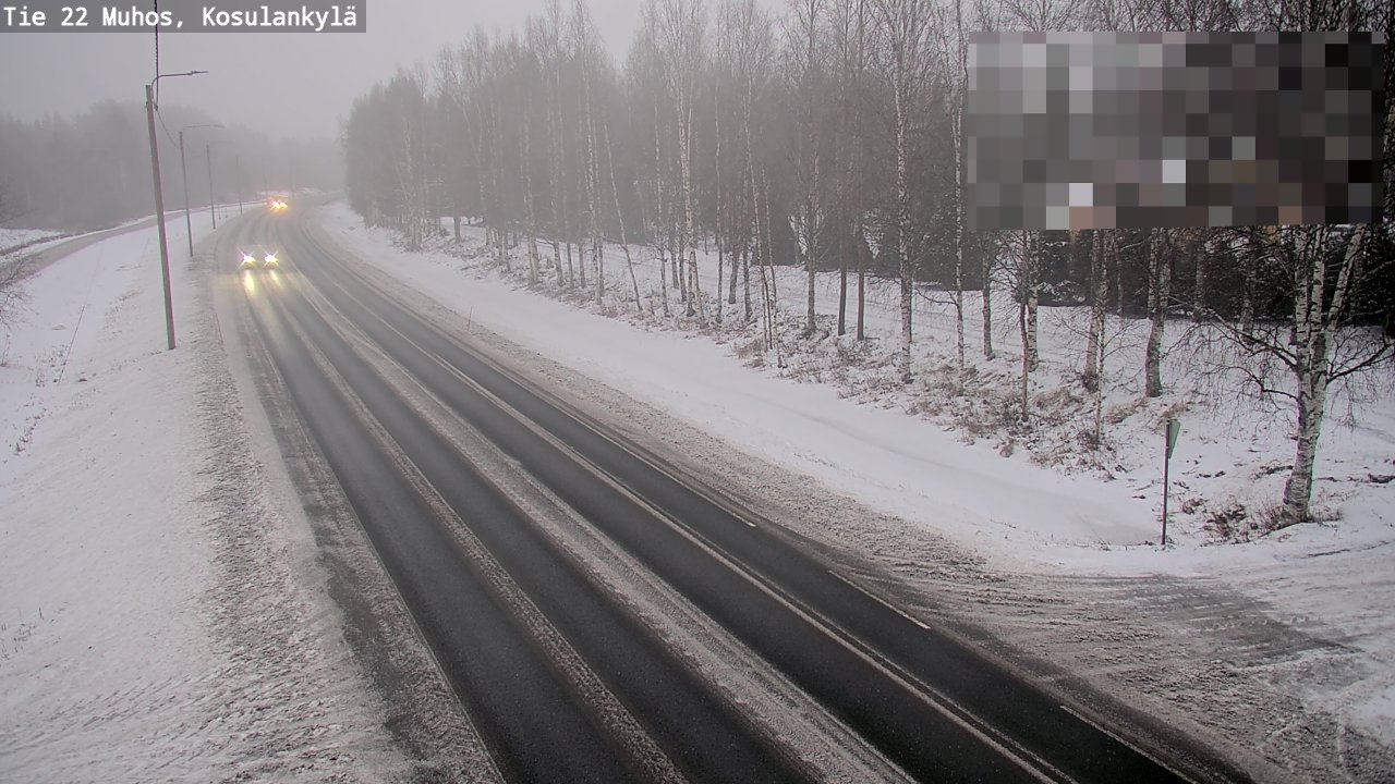 Weather Camera Image Väg 22 Muhos, Kosulankylä, Muhos, Pohjois-Pohjanmaa