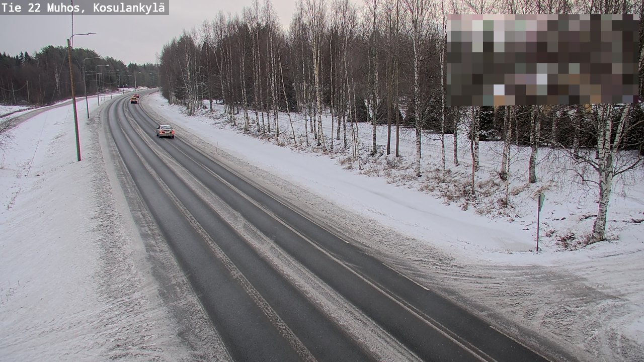 Weather Camera Image Väg 22 Muhos, Kosulankylä, Muhos, Pohjois-Pohjanmaa