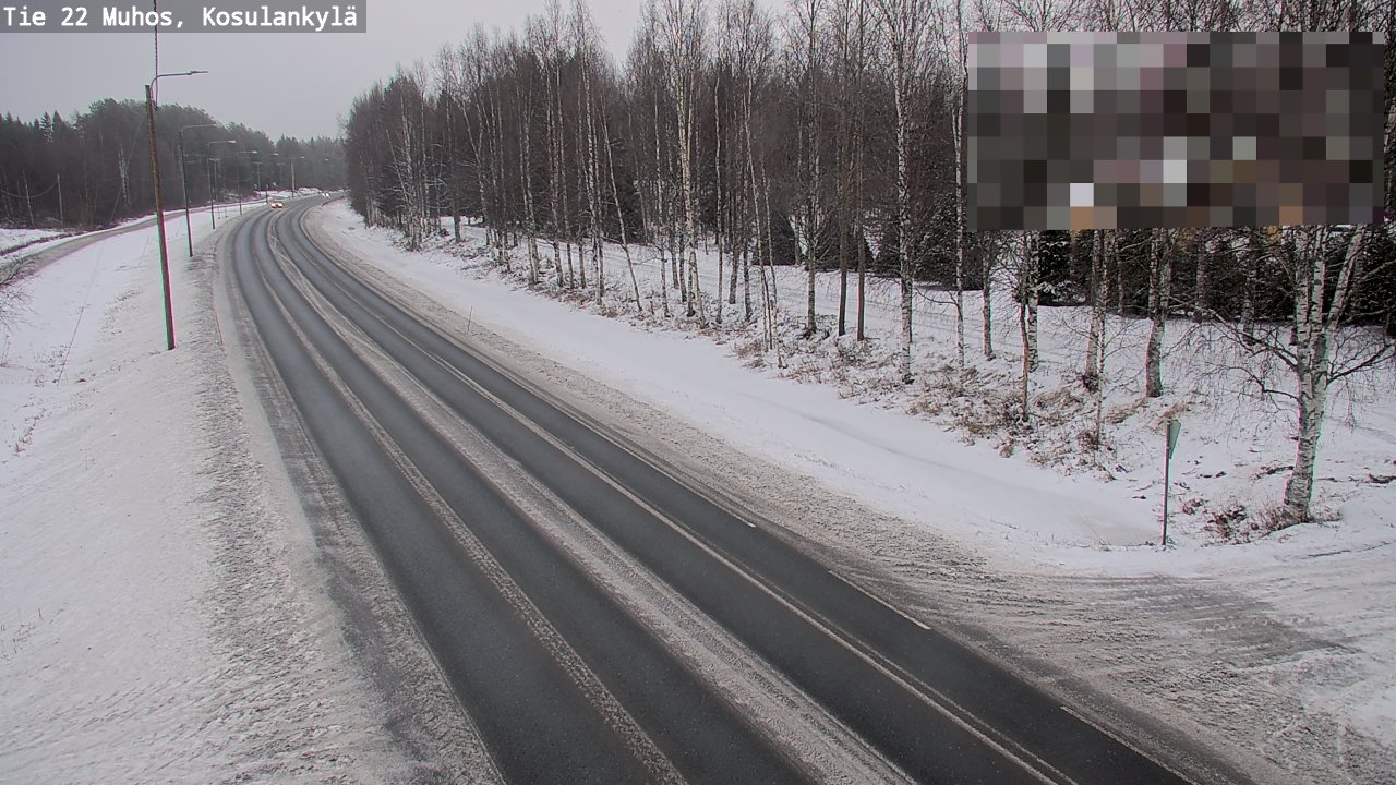 Weather Camera Image Väg 22 Muhos, Kosulankylä, Muhos, Pohjois-Pohjanmaa