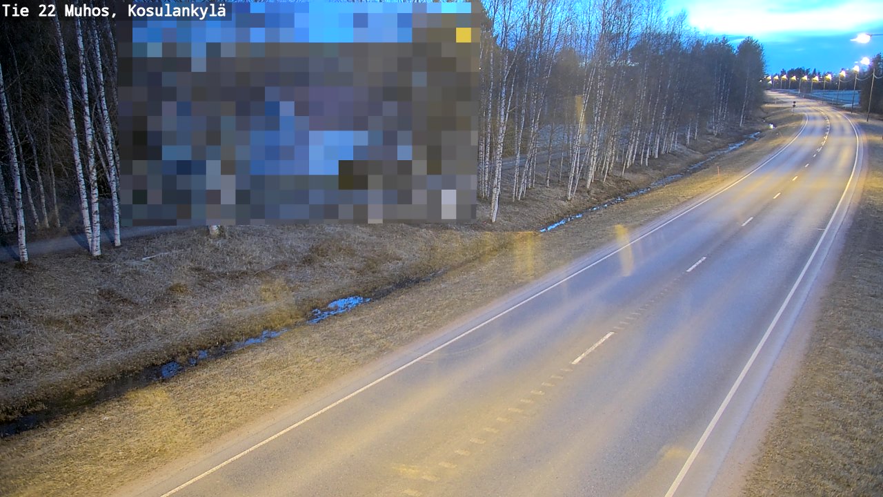 Weather Camera Image Väg 22 Muhos, Kosulankylä, Muhos, Pohjois-Pohjanmaa