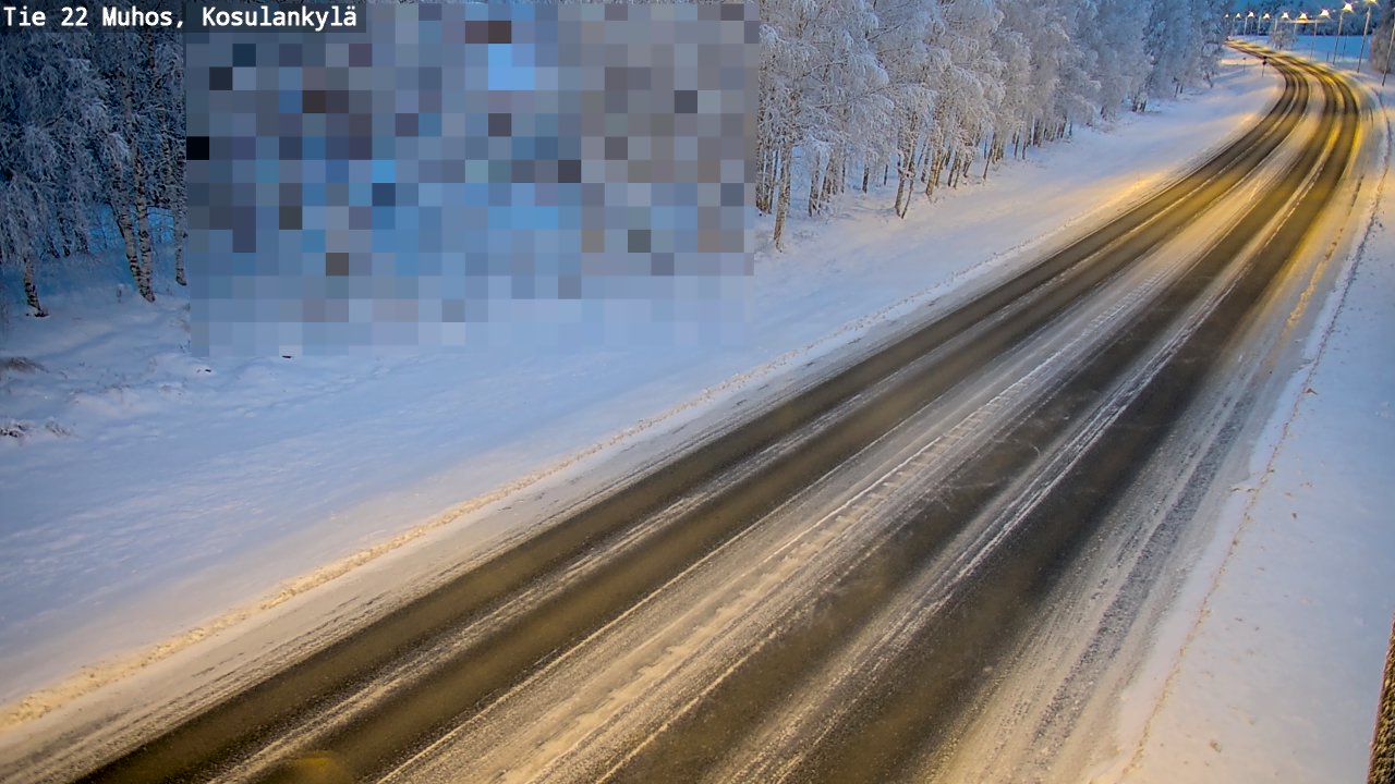 Weather Camera Image Väg 22 Muhos, Kosulankylä, Muhos, Pohjois-Pohjanmaa