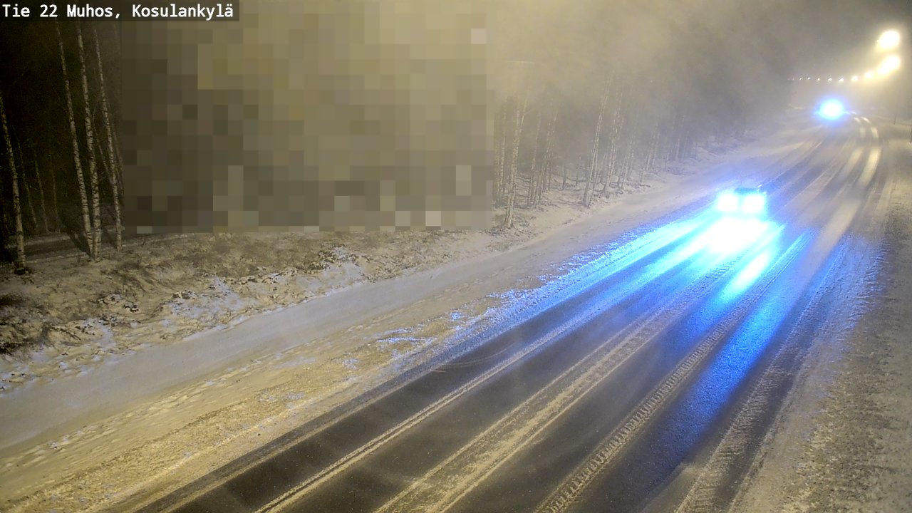 Weather Camera Image Väg 22 Muhos, Kosulankylä, Muhos, Pohjois-Pohjanmaa