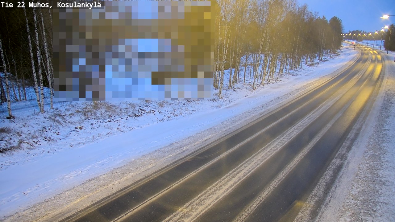 Weather Camera Image Väg 22 Muhos, Kosulankylä, Muhos, Pohjois-Pohjanmaa