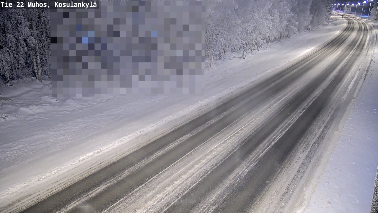 Weather Camera Image Väg 22 Muhos, Kosulankylä, Muhos, Pohjois-Pohjanmaa