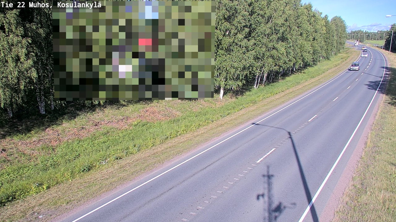 Weather Camera Image Väg 22 Muhos, Kosulankylä, Muhos, Pohjois-Pohjanmaa