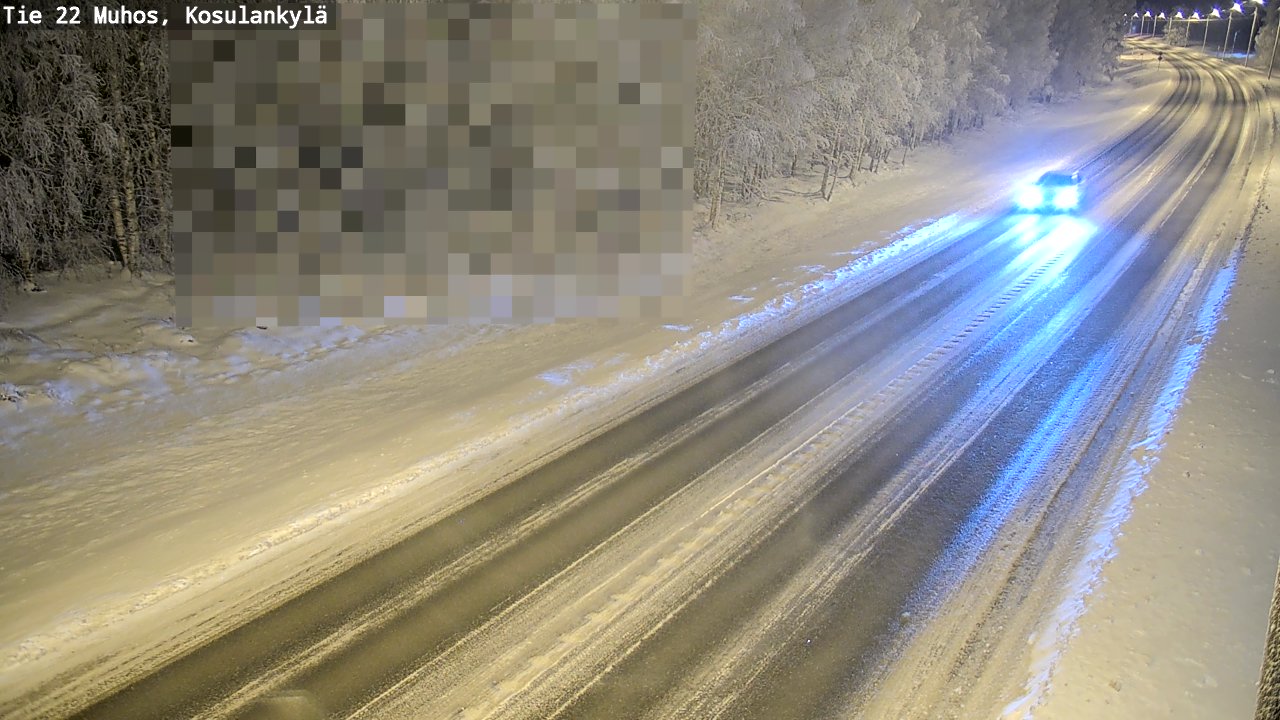 Weather Camera Image Väg 22 Muhos, Kosulankylä, Muhos, Pohjois-Pohjanmaa