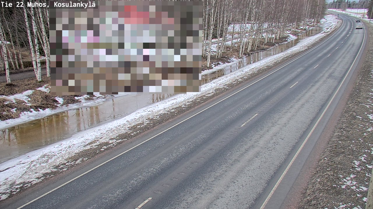 Weather Camera Image Väg 22 Muhos, Kosulankylä, Muhos, Pohjois-Pohjanmaa