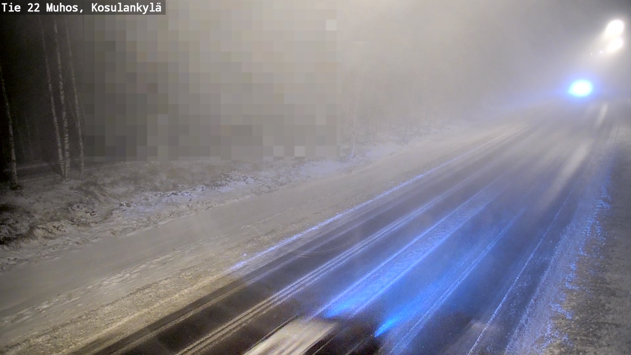 Weather Camera Image Väg 22 Muhos, Kosulankylä, Muhos, Pohjois-Pohjanmaa