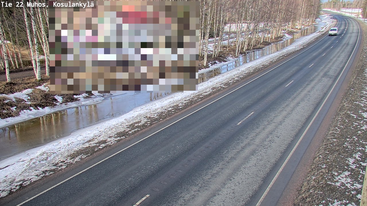 Weather Camera Image Väg 22 Muhos, Kosulankylä, Muhos, Pohjois-Pohjanmaa