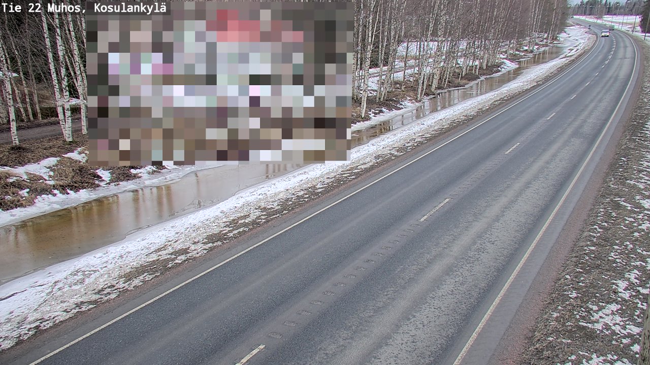 Weather Camera Image Väg 22 Muhos, Kosulankylä, Muhos, Pohjois-Pohjanmaa