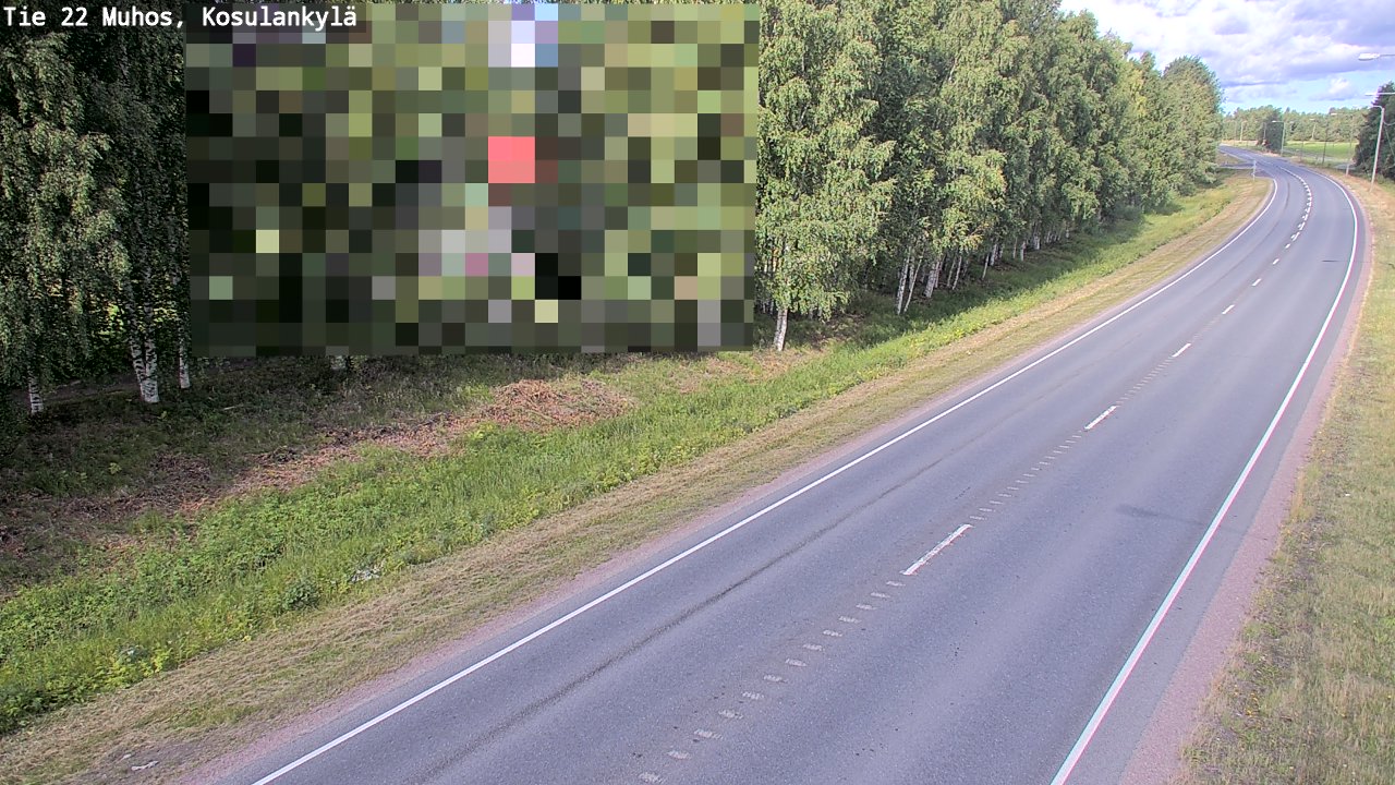 Weather Camera Image Väg 22 Muhos, Kosulankylä, Muhos, Pohjois-Pohjanmaa