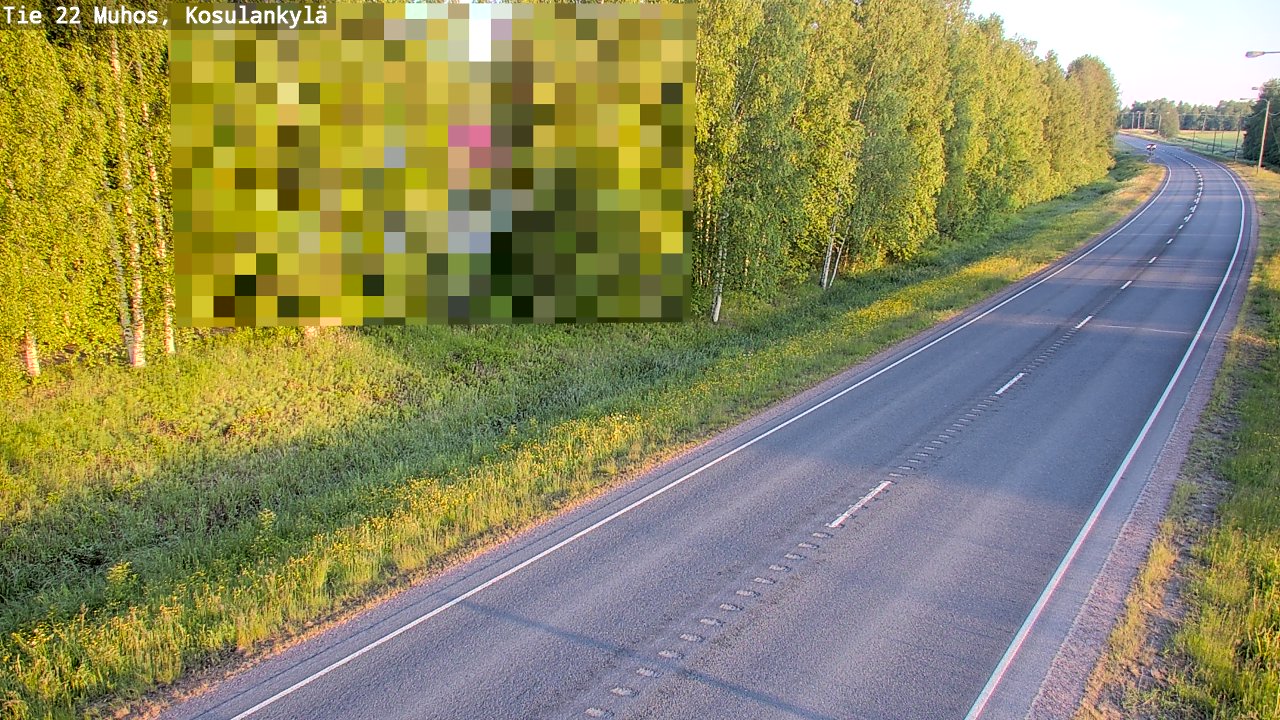 Weather Camera Image Road 22 Muhos, Kosulankylä, Muhos, Pohjois-Pohjanmaa