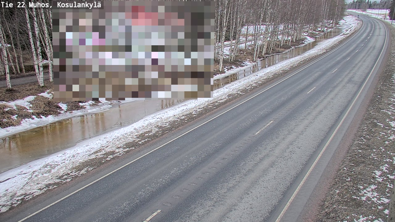Weather Camera Image Väg 22 Muhos, Kosulankylä, Muhos, Pohjois-Pohjanmaa