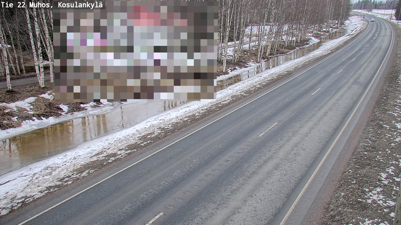 Weather Camera Image Väg 22 Muhos, Kosulankylä, Muhos, Pohjois-Pohjanmaa