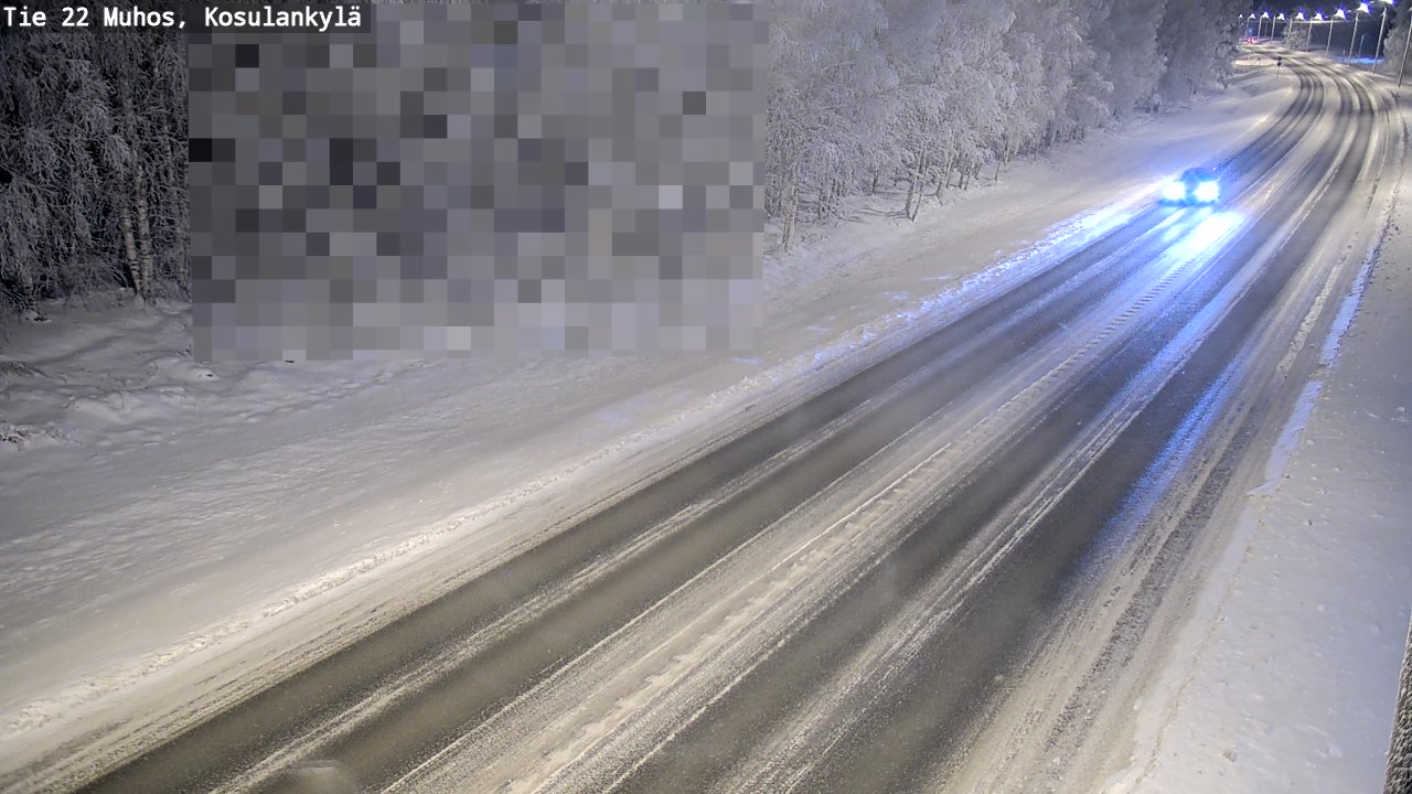 Weather Camera Image Väg 22 Muhos, Kosulankylä, Muhos, Pohjois-Pohjanmaa