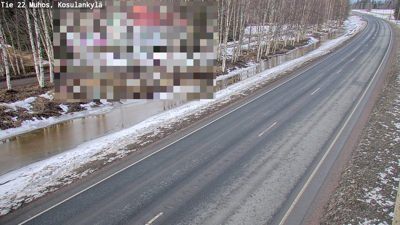 Weather Camera Image Väg 22 Muhos, Kosulankylä, Muhos, Pohjois-Pohjanmaa