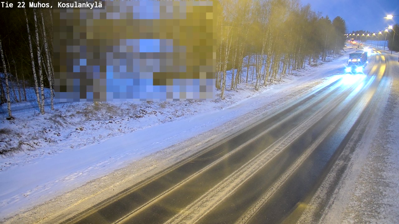 Weather Camera Image Väg 22 Muhos, Kosulankylä, Muhos, Pohjois-Pohjanmaa