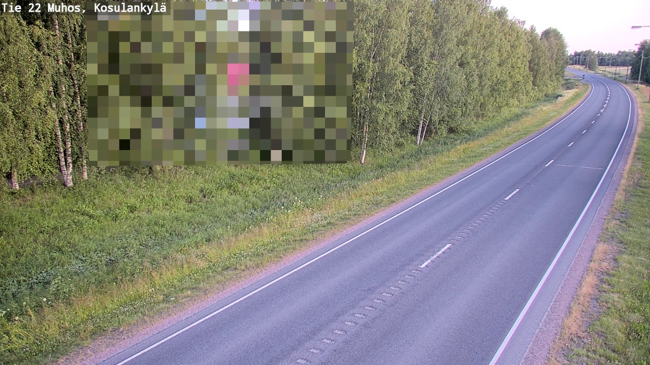 Weather Camera Image Väg 22 Muhos, Kosulankylä, Muhos, Pohjois-Pohjanmaa