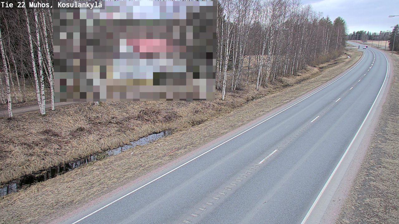 Weather Camera Image Väg 22 Muhos, Kosulankylä, Muhos, Pohjois-Pohjanmaa