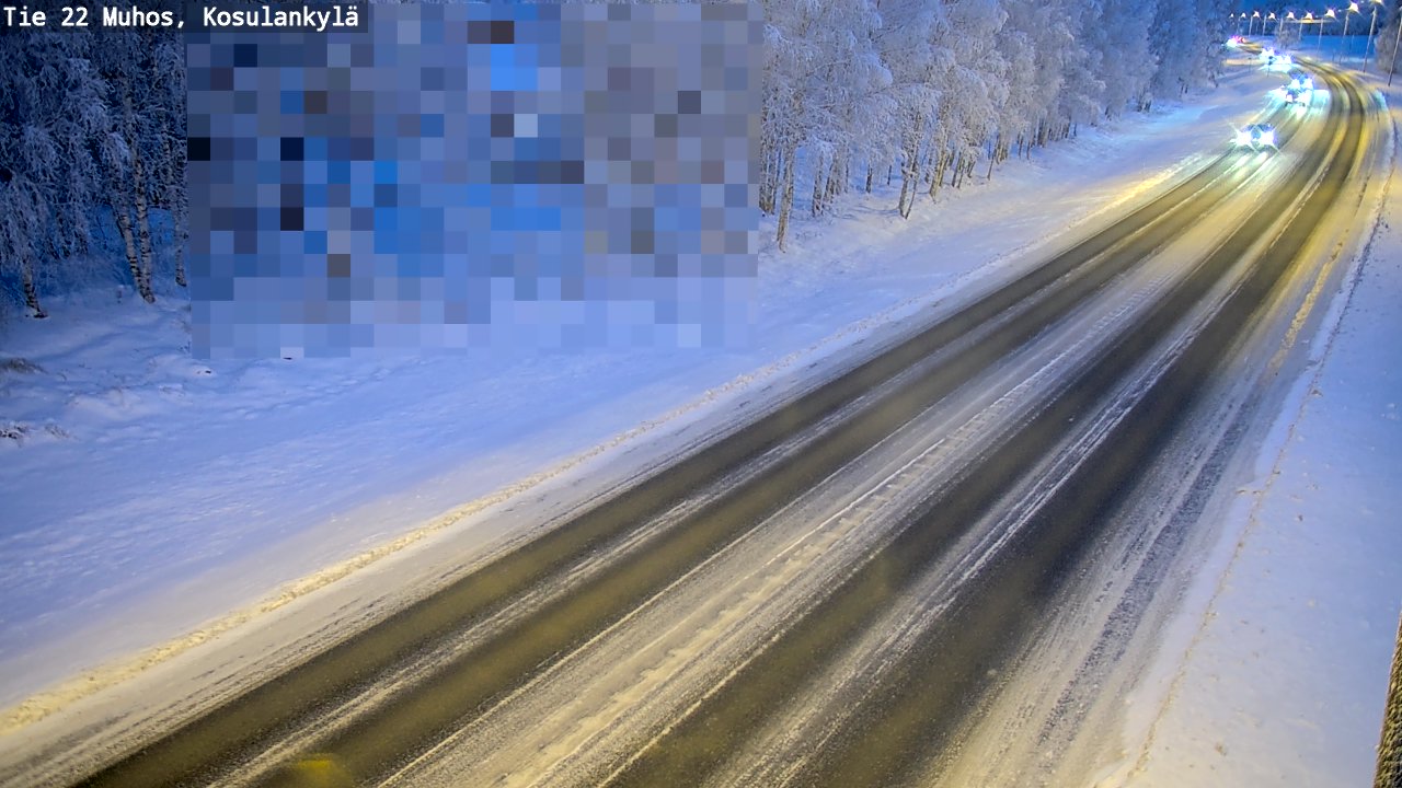 Weather Camera Image Väg 22 Muhos, Kosulankylä, Muhos, Pohjois-Pohjanmaa