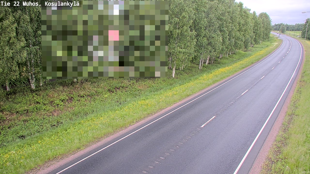 Weather Camera Image Väg 22 Muhos, Kosulankylä, Muhos, Pohjois-Pohjanmaa