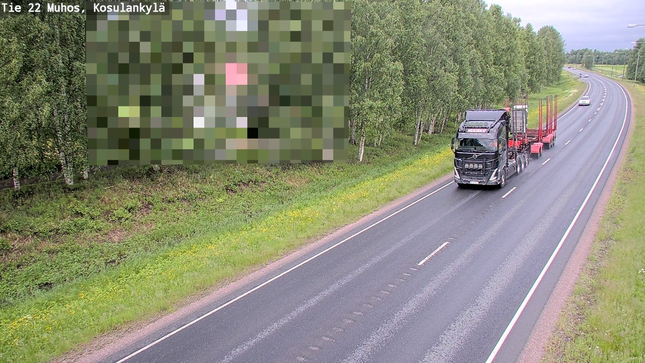Weather Camera Image Väg 22 Muhos, Kosulankylä, Muhos, Pohjois-Pohjanmaa