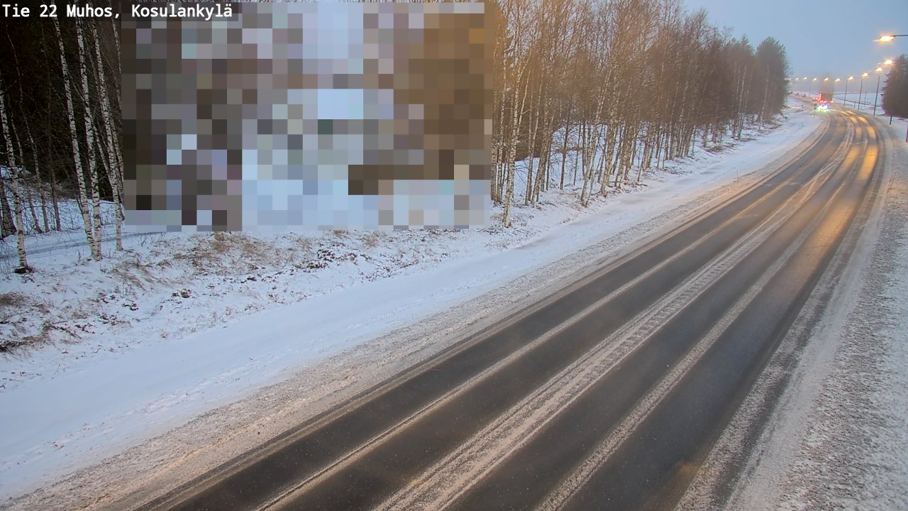 Weather Camera Image Väg 22 Muhos, Kosulankylä, Muhos, Pohjois-Pohjanmaa