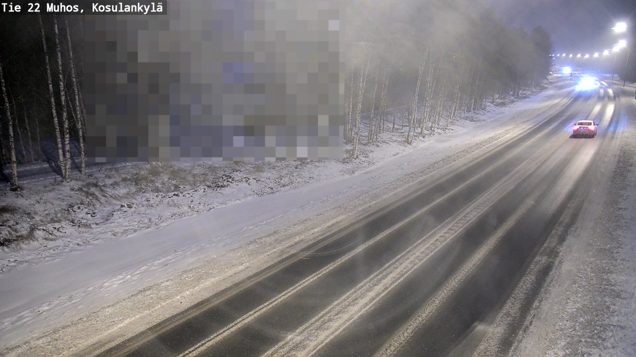 Weather Camera Image Väg 22 Muhos, Kosulankylä, Muhos, Pohjois-Pohjanmaa