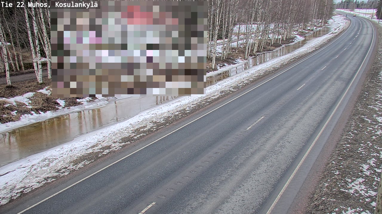 Weather Camera Image Väg 22 Muhos, Kosulankylä, Muhos, Pohjois-Pohjanmaa