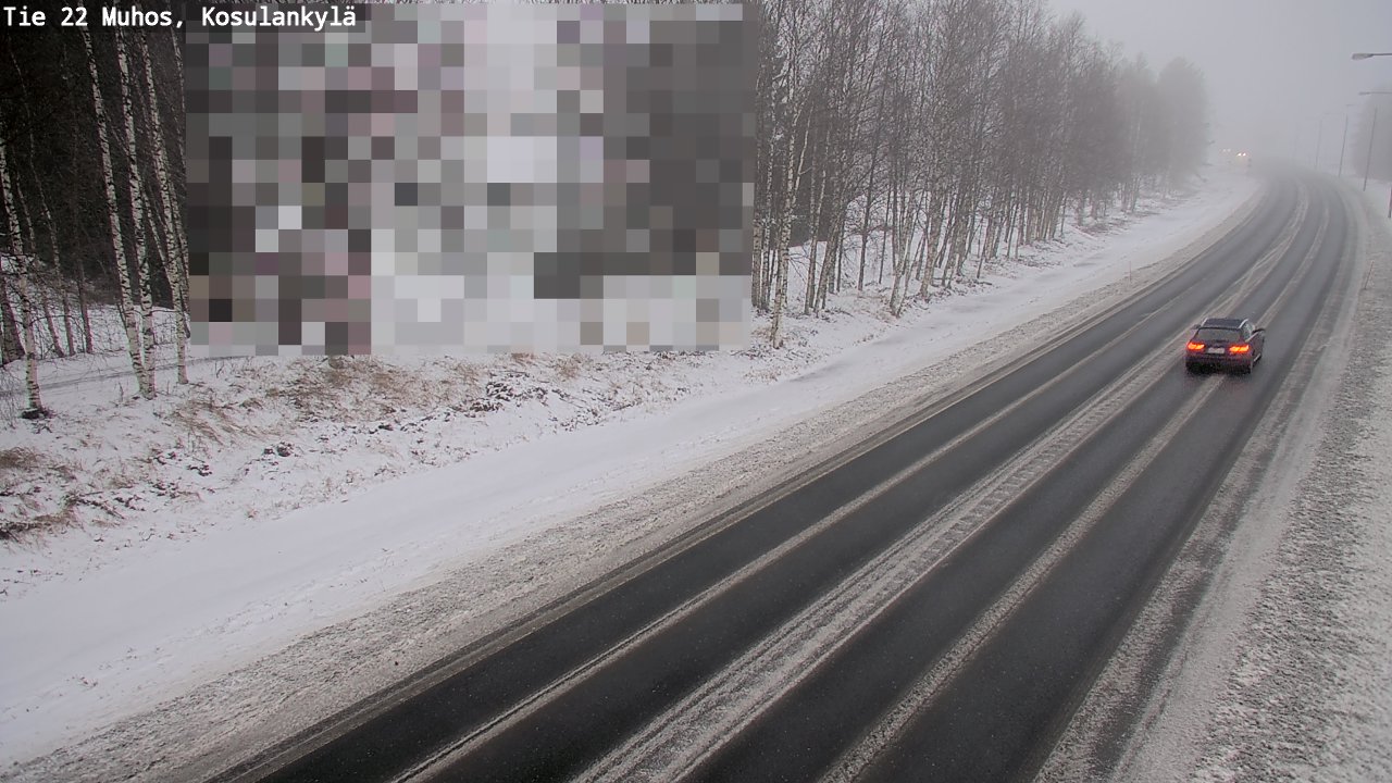 Weather Camera Image Väg 22 Muhos, Kosulankylä, Muhos, Pohjois-Pohjanmaa