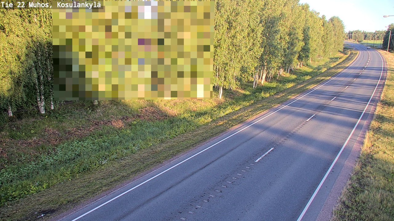 Weather Camera Image Väg 22 Muhos, Kosulankylä, Muhos, Pohjois-Pohjanmaa