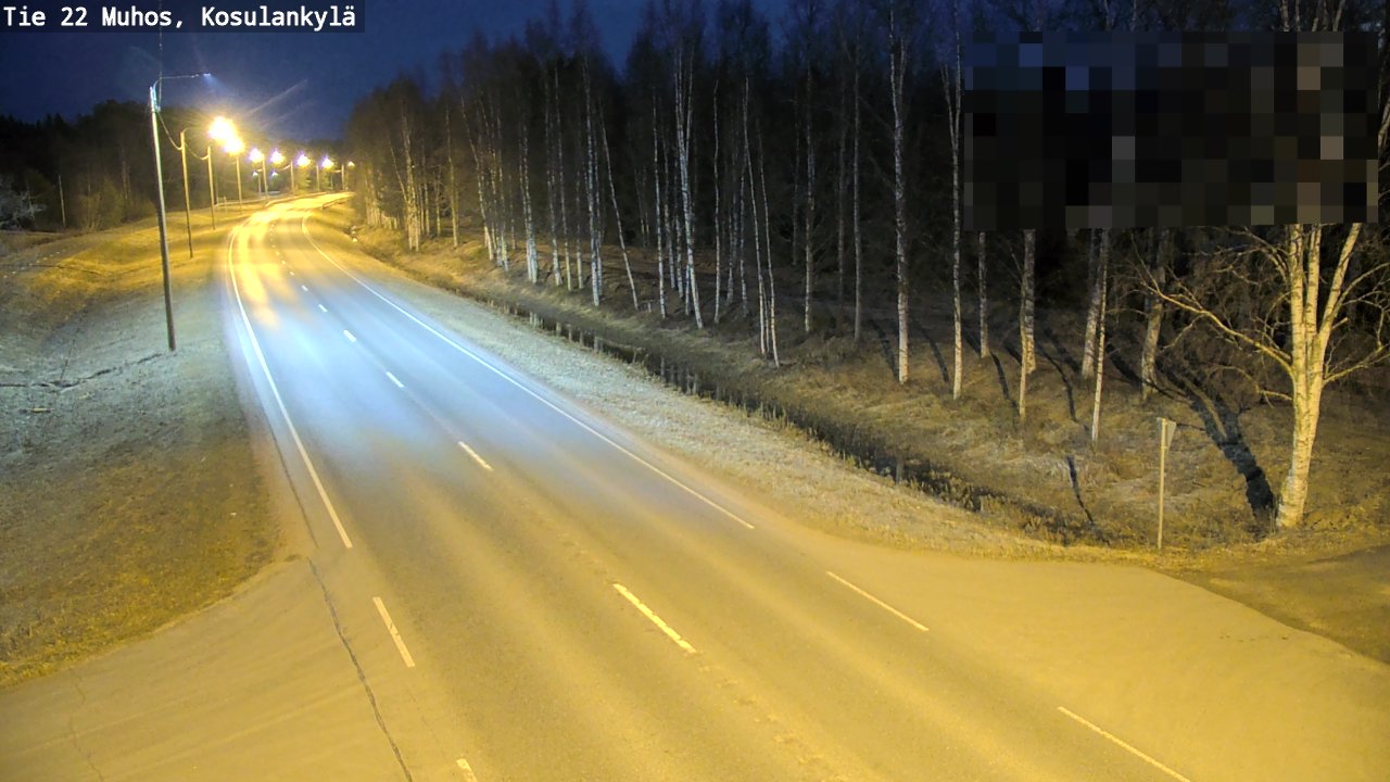 Weather Camera Image Väg 22 Muhos, Kosulankylä, Muhos, Pohjois-Pohjanmaa