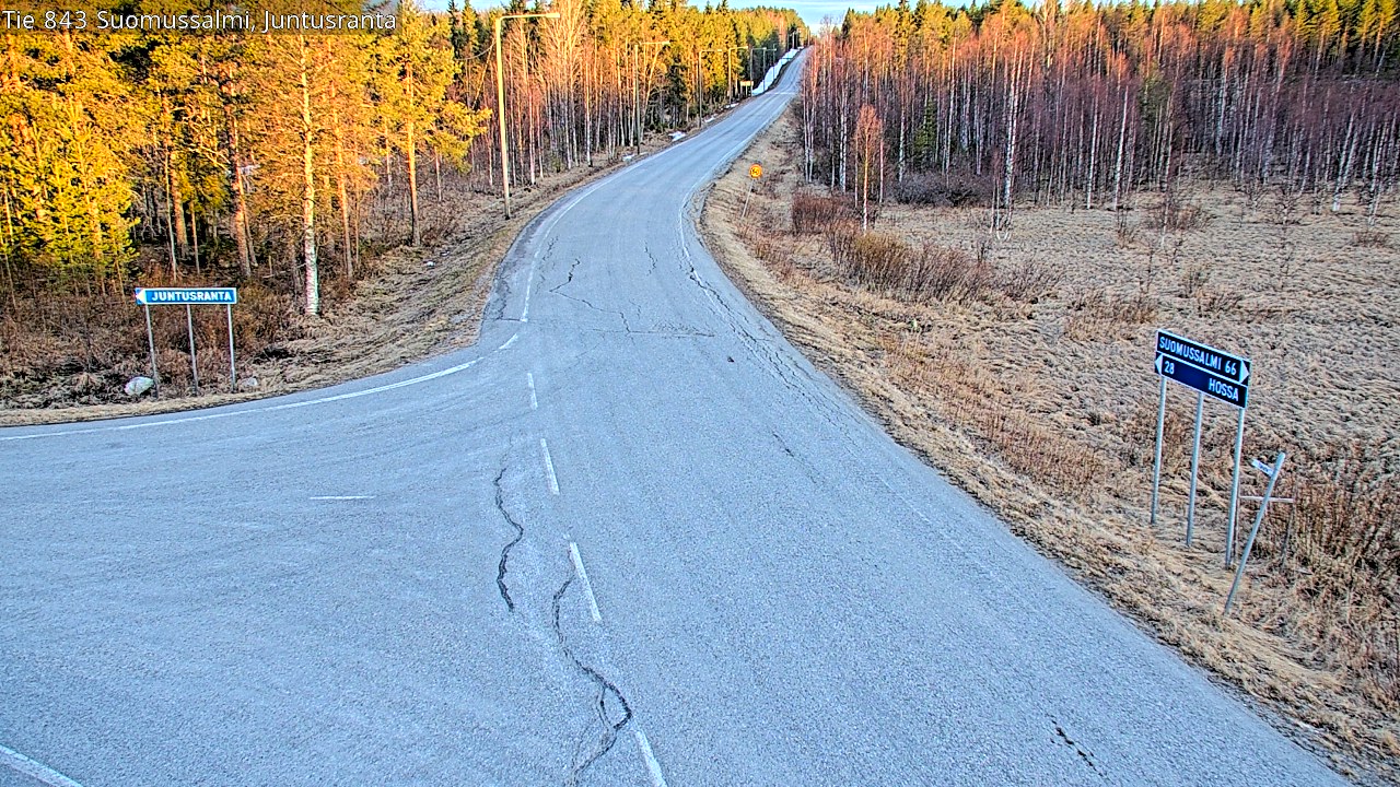 Weather Camera Image Road 843 Suomussalmi, Juntusranta, Suomussalmi, Kainuu