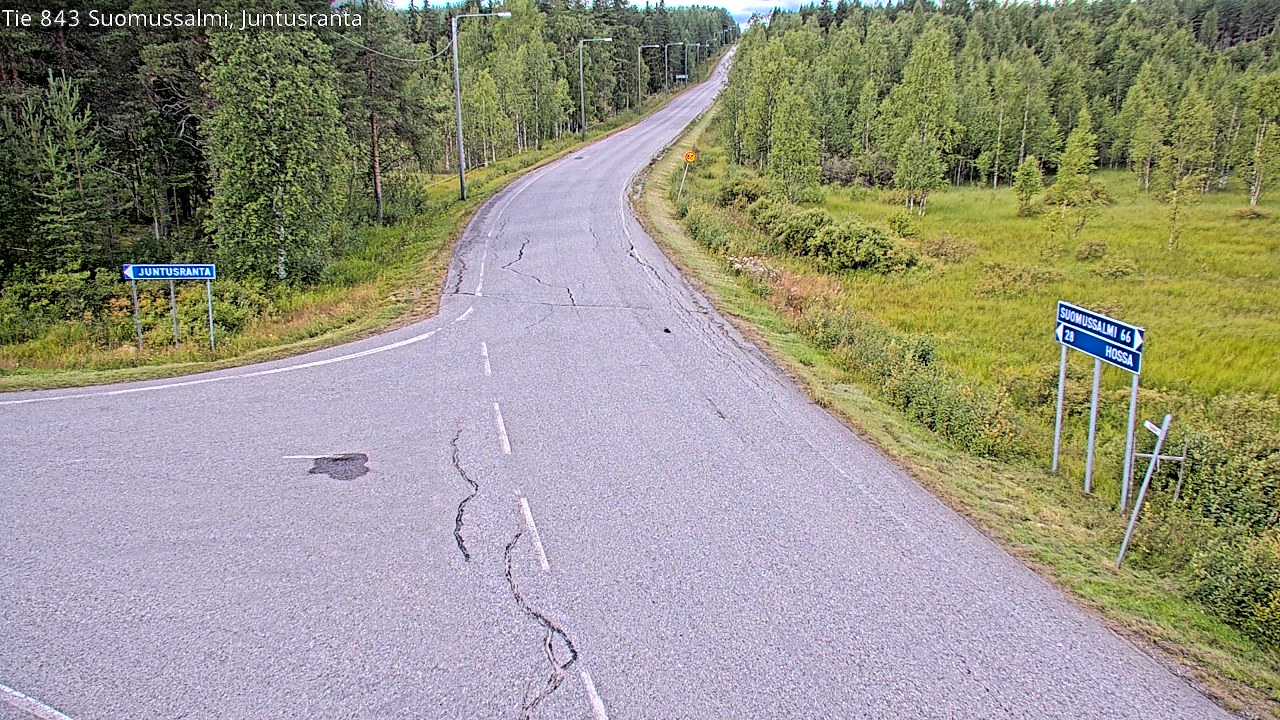Weather Camera Image Väg 843 Suomussalmi, Juntusranta, Suomussalmi, Kainuu