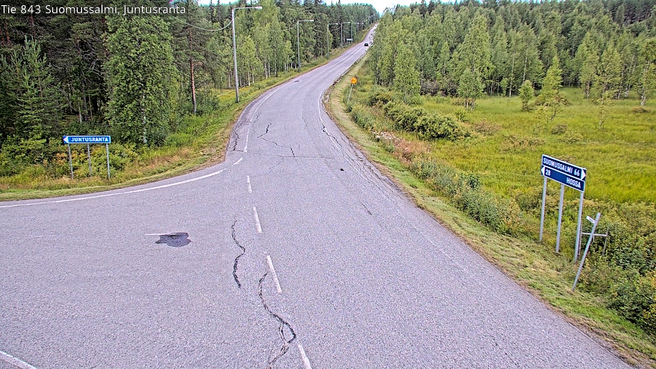 Weather Camera Image Väg 843 Suomussalmi, Juntusranta, Suomussalmi, Kainuu
