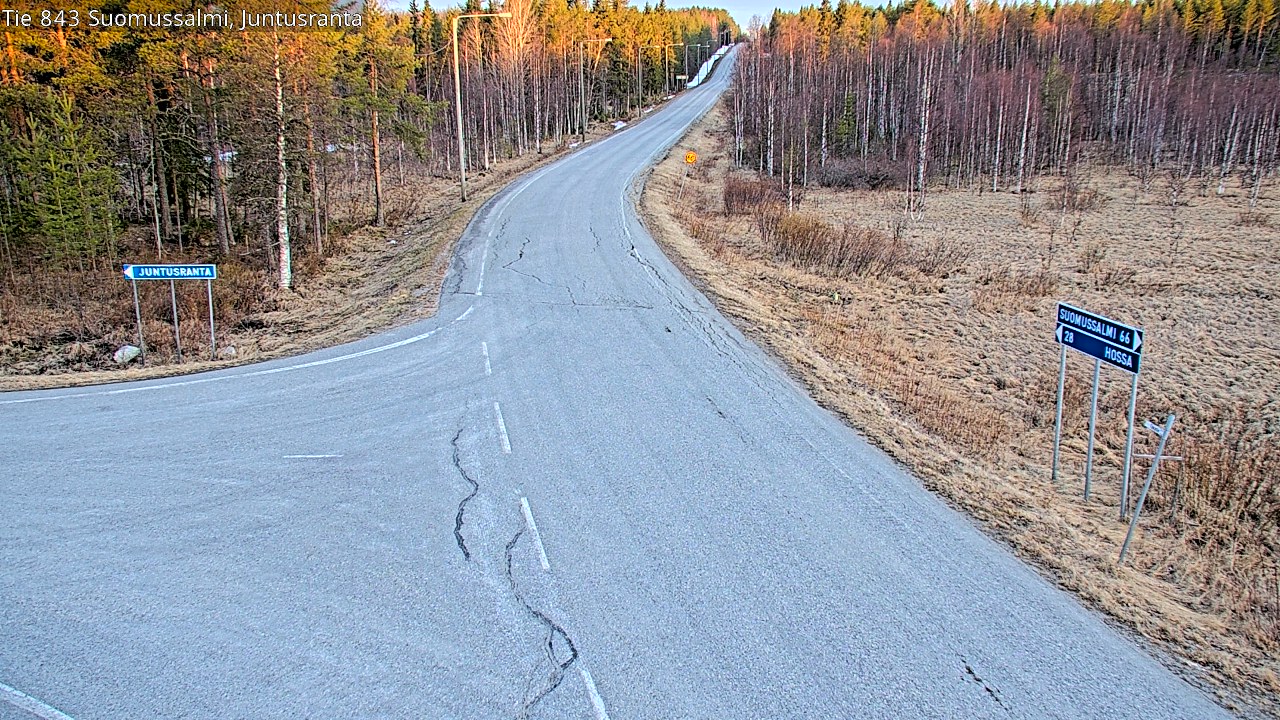 Weather Camera Image Road 843 Suomussalmi, Juntusranta, Suomussalmi, Kainuu
