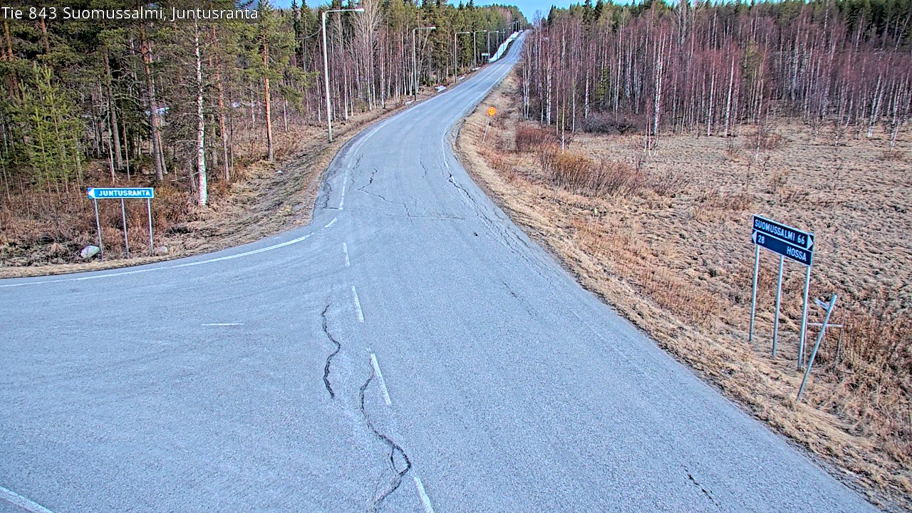 Weather Camera Image Road 843 Suomussalmi, Juntusranta, Suomussalmi, Kainuu