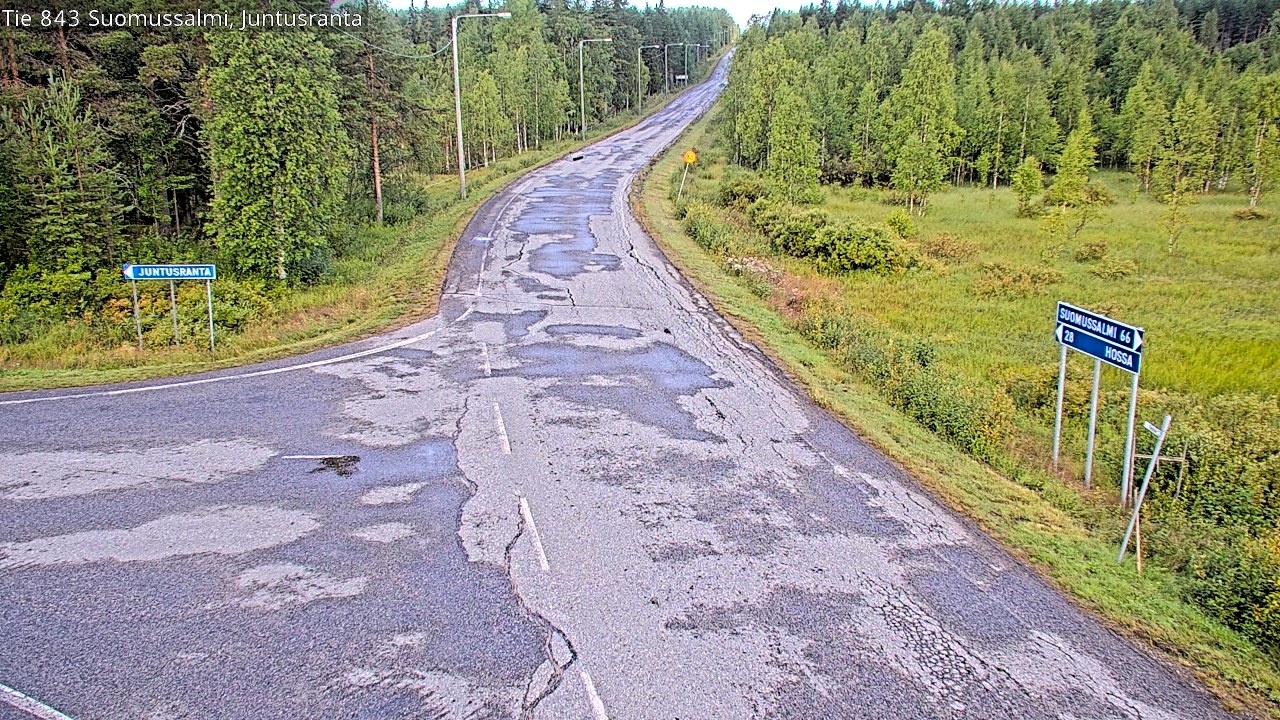 Weather Camera Image Väg 843 Suomussalmi, Juntusranta, Suomussalmi, Kainuu